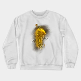 Floating golden jellyfish Crewneck Sweatshirt